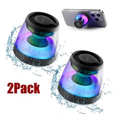 Magnetic Bluetooth Speaker w/ RGB Light, Waterproof Wireless Speaker Phone Stand