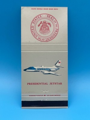 Vintage Presidential Jetstar Matchbook Air Force One US President Seal