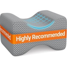 Memory Foam Knee Pillow Side Sleeper Leg Support Sciatica Spine Alignment Grey