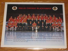 1991 - 92 CHICAGO BLACKHAWKS team picture - SUTTER - BELFOUR - GOULET - ROENICK