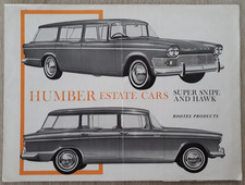 Humber Super Snipe Hawk Estate Cars Brochure C.1964