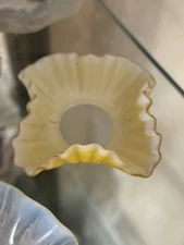 Antique Fenton Satin Custard Glass Silvercrest Swirl Bobeche