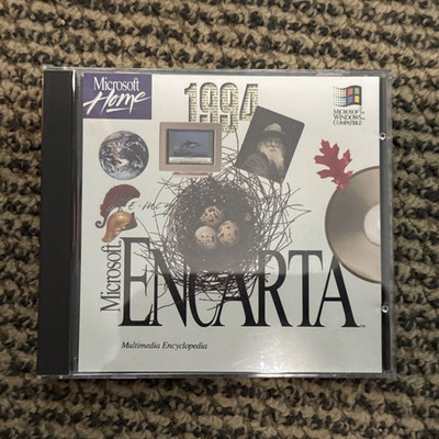 Microsoft Encarta CD 1994 Edition For Windows Encyclopedia Disc 