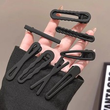 4Pcs Black Frosted Hair Clips Fashion Hair Barrettes Women Accessories