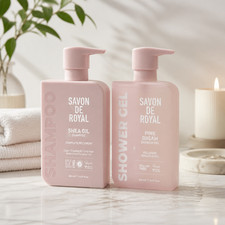 SAVON DE ROYAL Miracle Series Shea Oil Shampoo & Pink Dream Shower Gel Set,