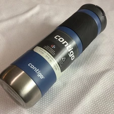 New Contigo Byron Stainless Steel Travel Mug w SNAPSEAL Lid grip Blue 24 fl oz.