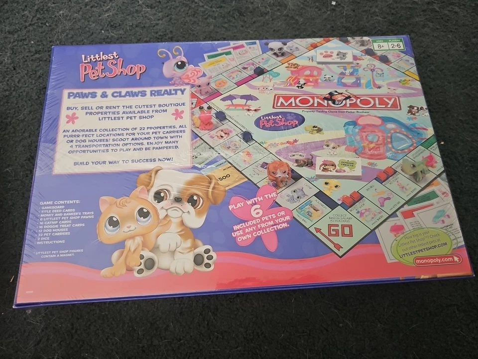 Monopoly Littlest Pet Shop Edition 2007 Complete Game With Original 6 LPS Pets - Image 2 of 2
