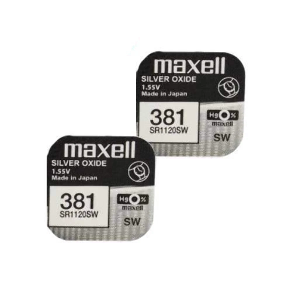 2x Maxell 381 391 SR1120SW Silver Oxide 1.55V Watch Batteries