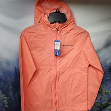NEW Columbia Youth Girls Size XS Pink Switchback Waterproof Rain Jacket