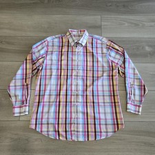 Peter Millar Shirt Mens XL Multicolor Plaid Long Sleeve Button Up Cotton Casual