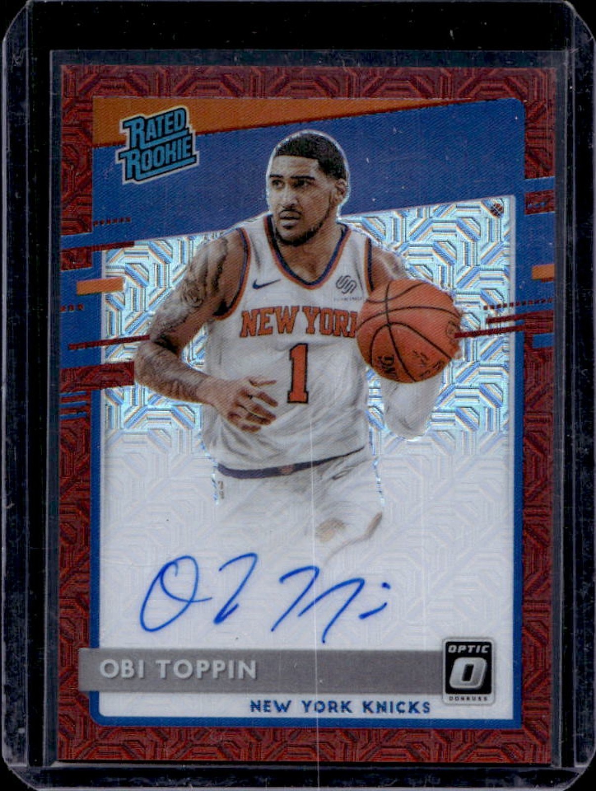 2020-21 Donruss Optic Obi Toppin Rated Rookie Choice RC Auto #158 Knicks