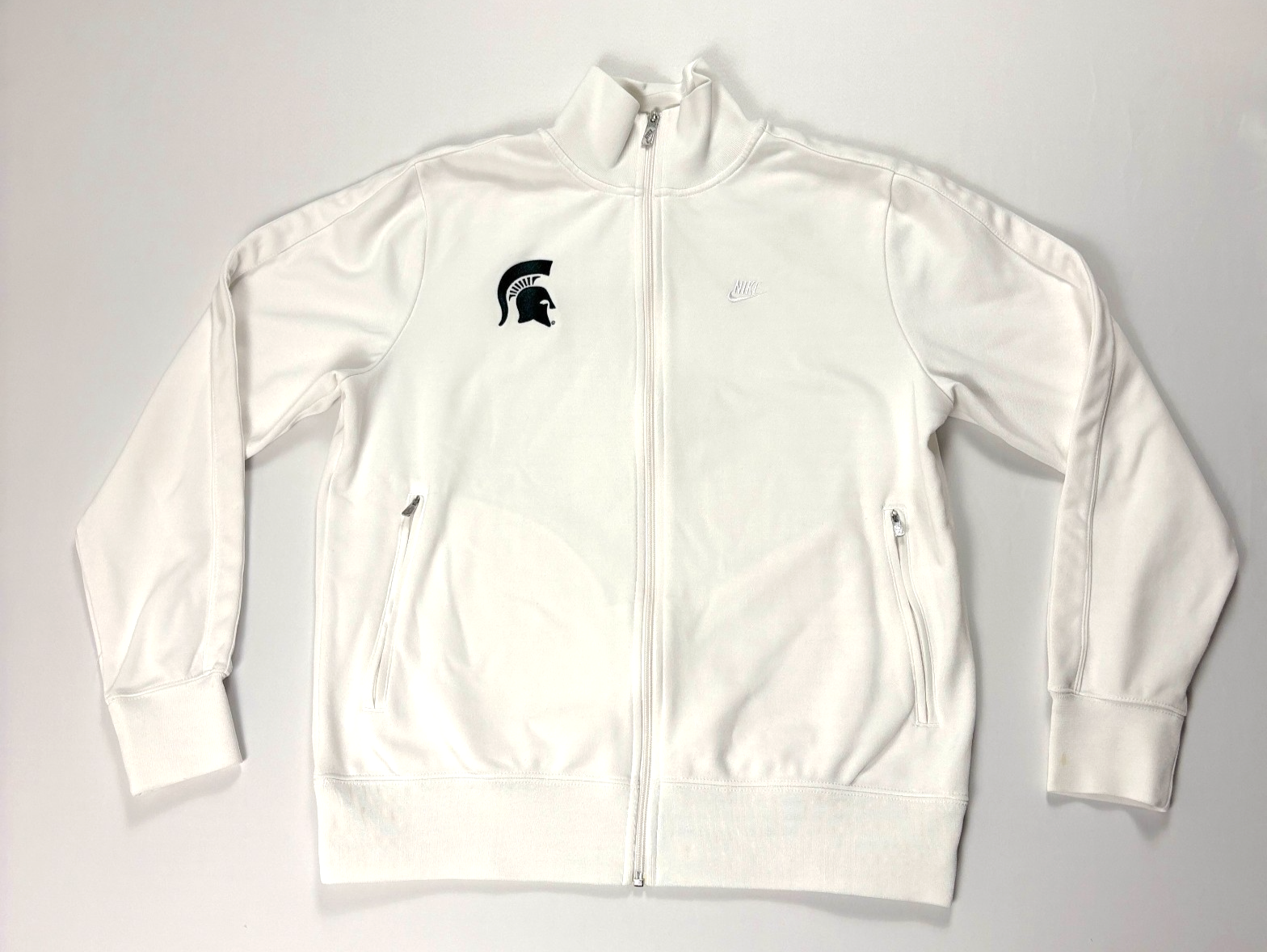 SACAI X NIKE Giacca Michigan State University Nike uomo NCAA zip pista bianca taglia L colletto