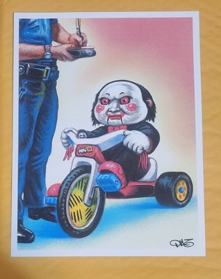 JIGSAW TRICYCLE PARODY FULL PAGE Sketch COLOR (FACSIMILE PRINT) ART OF LUIS DIAZ