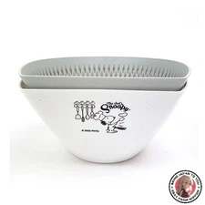 NEW Marimocraft Snoopy Dustpan and Colander Bowl Large White Chef Snoopy W16.5 x