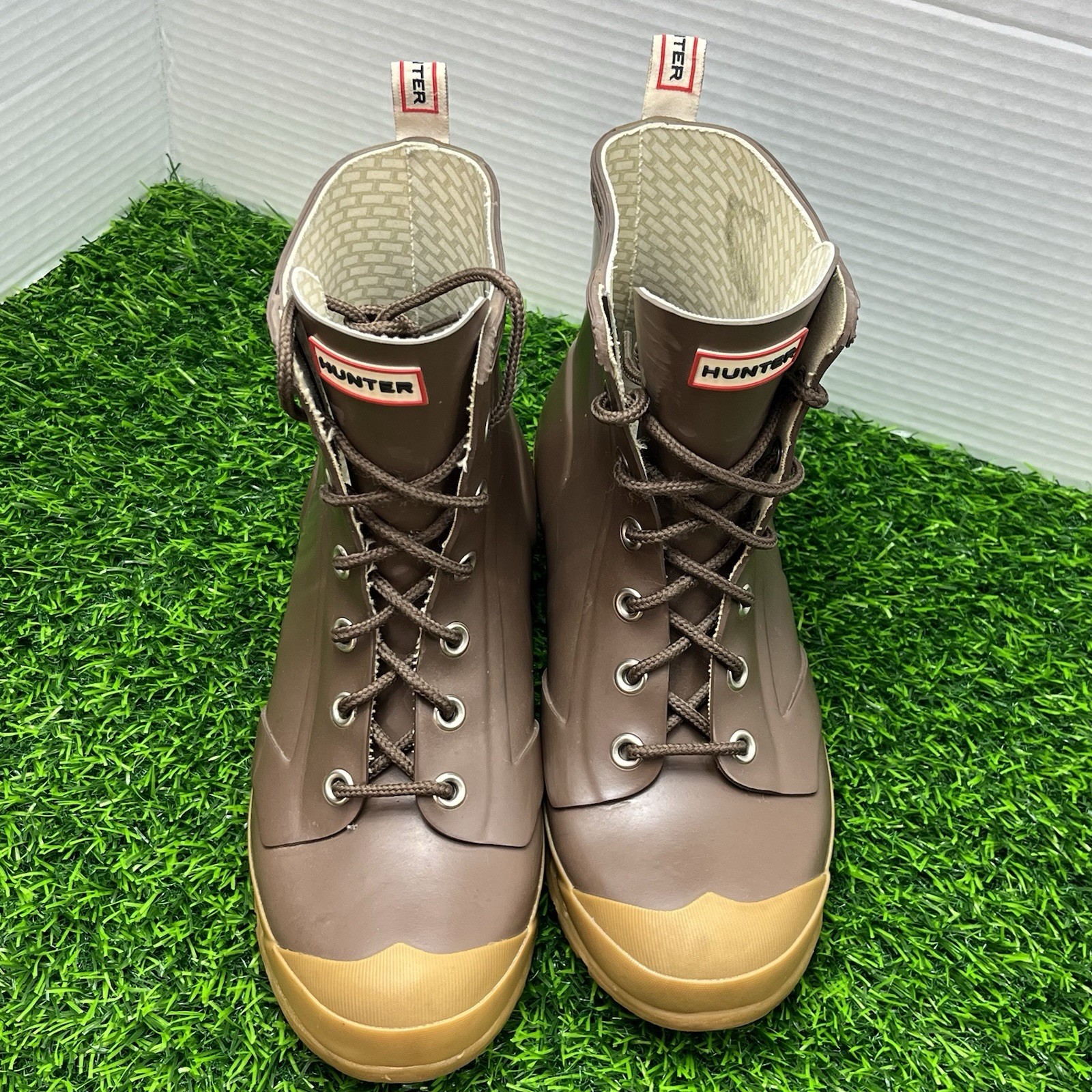 SAOLA Stivali da pioggia in gomma impermeabili HUNTER Brixen Combat stringati suola bicolore W7 5