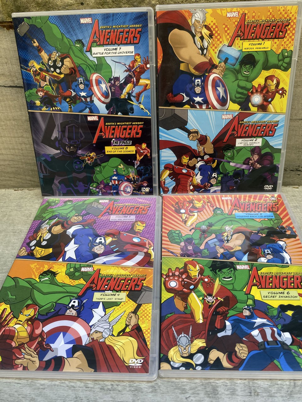 Marvel Avengers Earths Mightiest Heroes Volumes 1-8 Disc DVD set Animated Classi