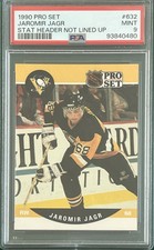 1990 Pro Set JAROMIR JAGR RC #632  *STAT ERROR*  *2024 IIHF HOF*  PSA 9 MINT !