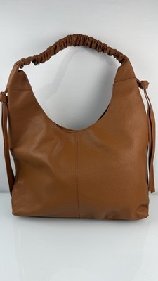 Laggo Hobo Shoulder Bag Purse Tote Genuine Leather Pebbled Brown