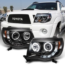 For Black 2005-2011 Toyota Tacoma Led Halo Projector Headlights Lamps Pre Runner