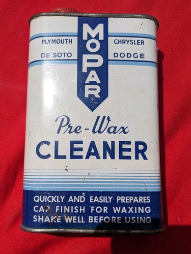 Vintage 1950s-1960s MOPAR Pre Wax cleaner Tin Litho Can Dodge Desoto Chrysler