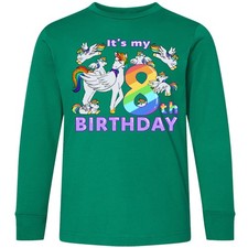 Inktastic It's My 8th Birthday Unicorn Youth Long Sleeve T-Shirt Adorable 8 Tee
