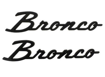 2021-2024 Bronco Matte Black Script Heritage Fender Emblems Pair NIP