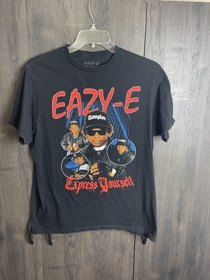 Eazy-E T-Shirt Express Yourself Puff Paint Ruthless Records Size Large Black