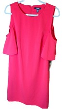 Chaps Woman’s Huge Voyage Coral Dress  Size 12 Cold Shoulder
