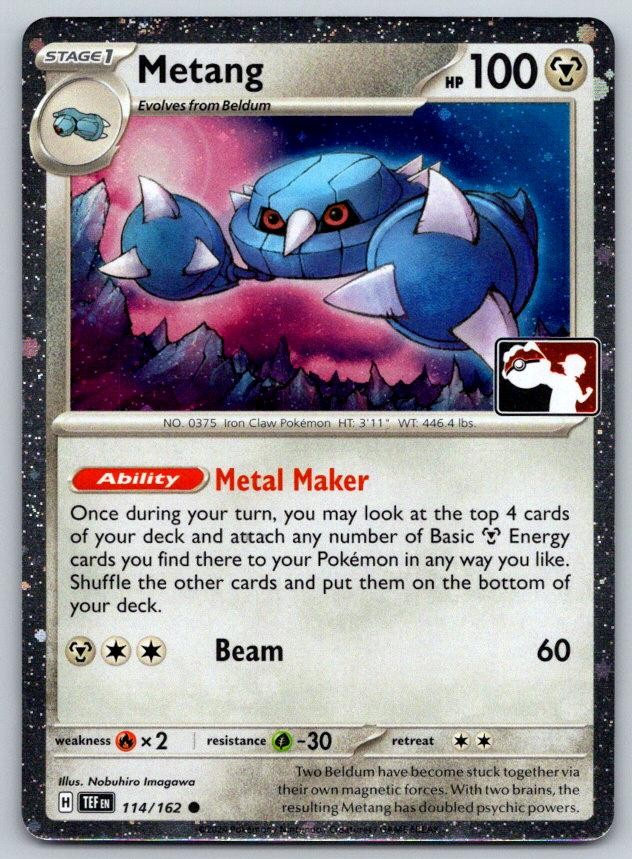 Metang (Cosmos Holo) Prize Pack Series Cards 114/162 Pokemon Card NM