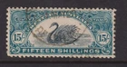 Western Australia 1911  15/- Blue-green LONGSWAN -revenue- W6 -p11- VFU