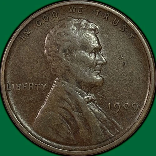 1909-VDB Lincoln Wheat Cent Extremely Fine XF Coin, Corrosion #37546