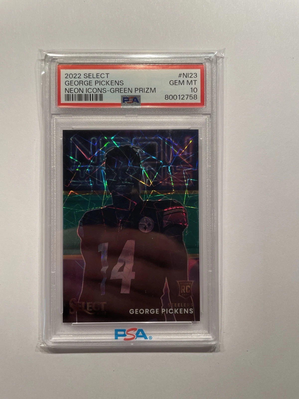 George Pickens Panini Select Neon Icons #NI23 Green Prizm