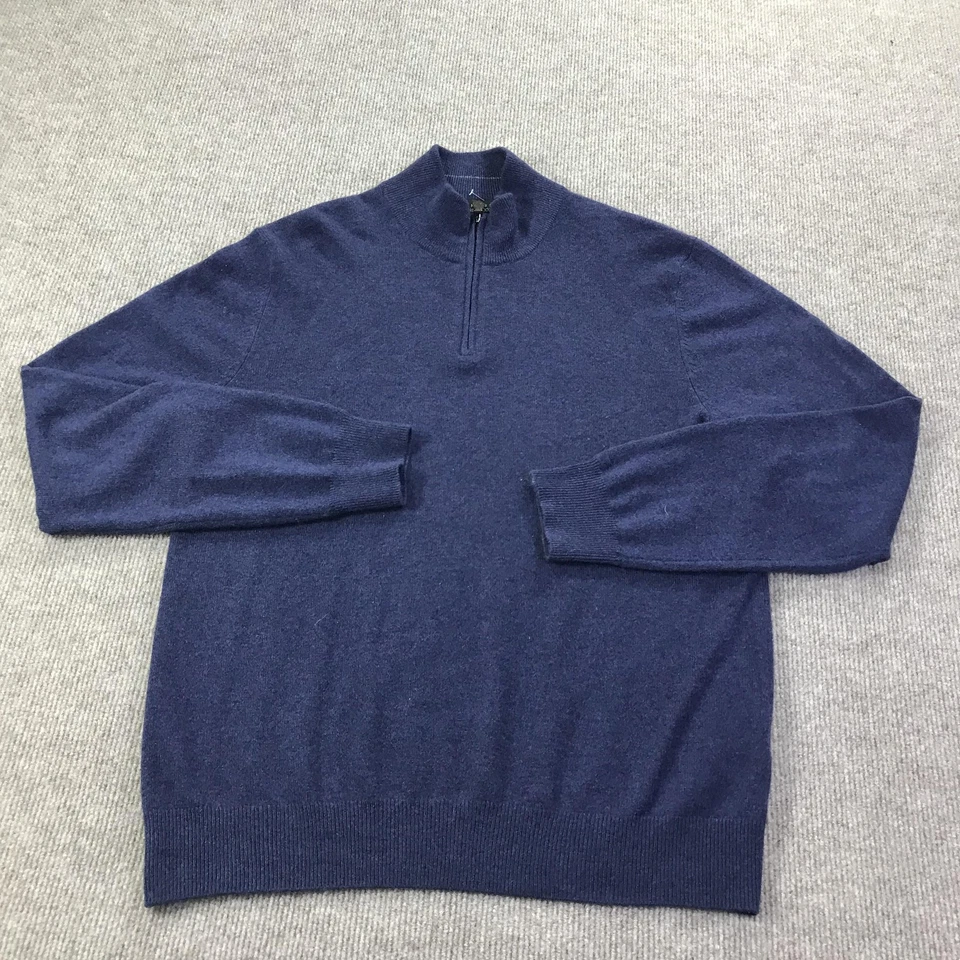 Bloomingdales Sweater Mens Large Cashmere Half Zip Pullover - Image 2 of 4