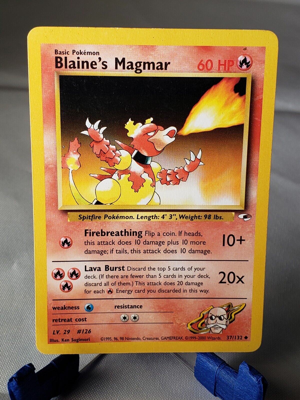 Blaine's Magmar 37/132 Gym Heroes Unlimited Pokémon Card LP