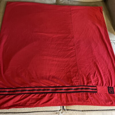 NAUTICA Full Duvet Comforter Cover 80”x 86” NS 83 Emblem Red Sailing Cotton  GUC
