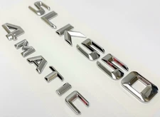 #1 CHROME SLK550 + 4MATIC REPLACEMENT FOR MERCEDES REAR TRUNK EMBLEM BADGE DECAL
