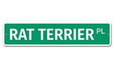 7203 SS Rat Terrier 4" x 18" Novelty Street Sign Aluminum