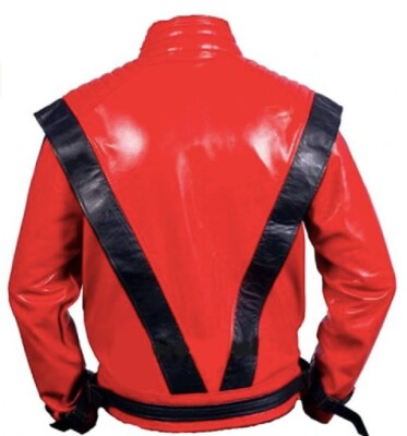 Michael Jackson Thriller Mens Genuine Red Leather Jacket | eBay
