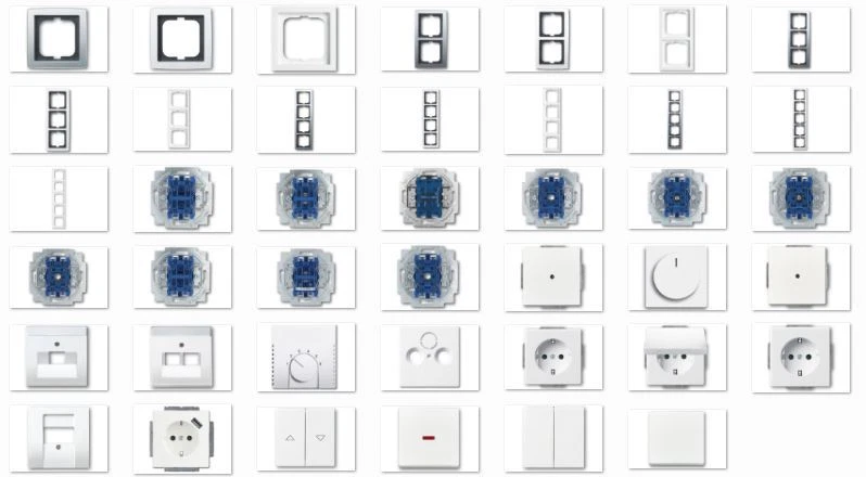 BUSCH JÄGER Busch Jaeger Future linear solo studioweiß Steckdosen/Schalter/UP/Rahmen wählbar