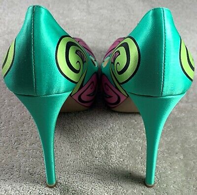 Nicholas Kirkwood Vero Cuoio Size 38 7.5-8 US Neon High Heel Pumps  Beautiful!