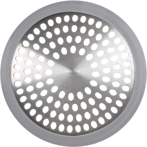 OXO 1395500 Bathtub Utility Sink Drain Protector Hair Catcher Silver