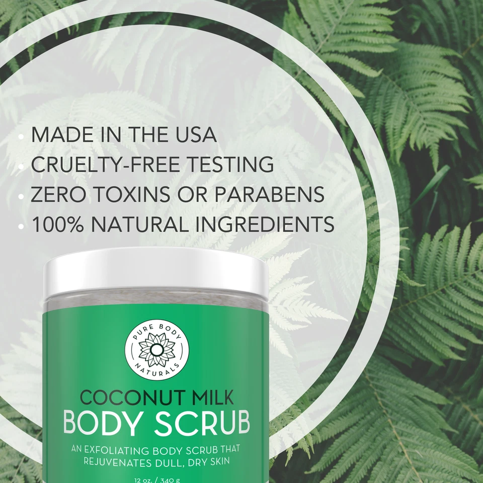 Pure Body Naturals Coconut Milk Body Scrub, 12 ounces - Image 3 of 4