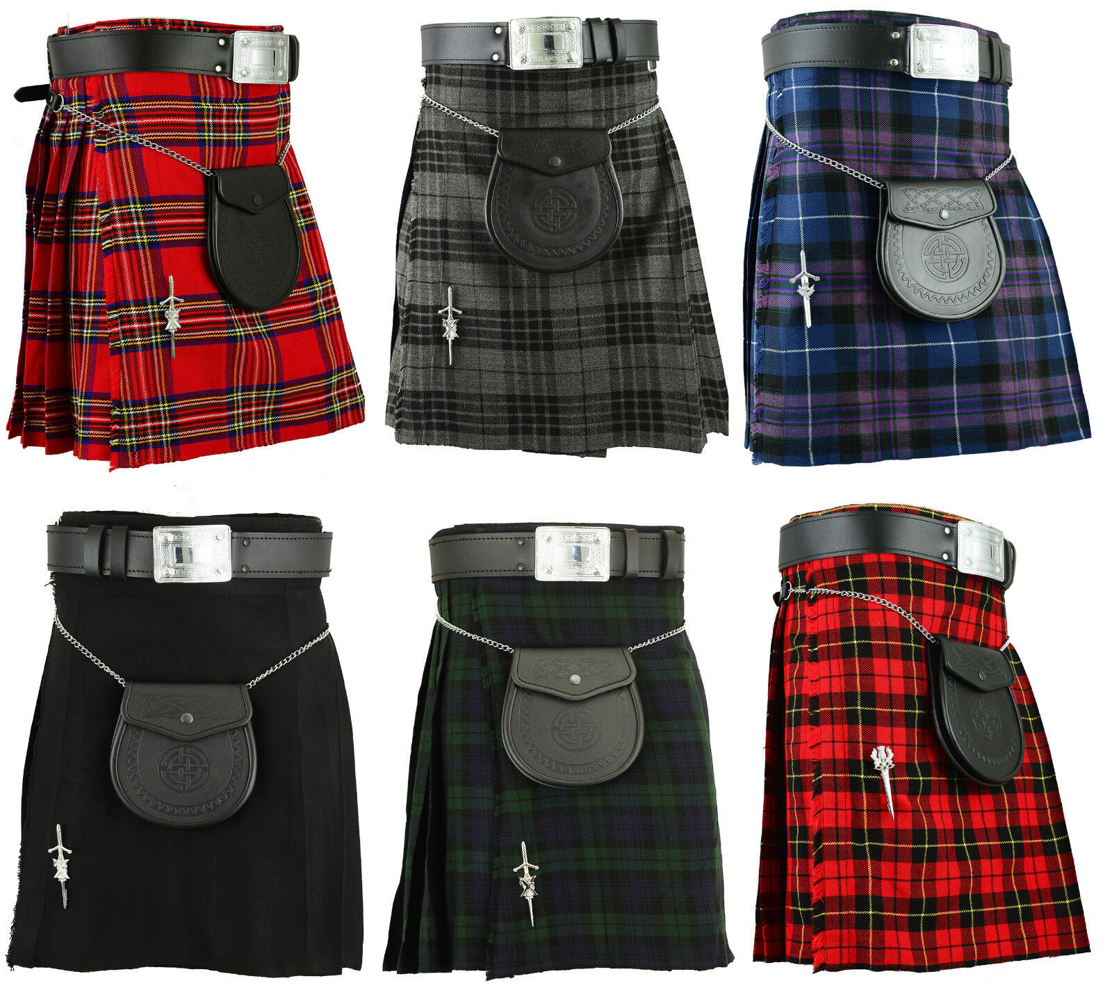 Scottish Mens Kilt Traditional Highland Dress Skirt Kilts Tartan