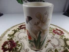 Mc Coy Ceramic Round Vase. 6” USA-677-Cylinder-Colorful Flowers 3” Round