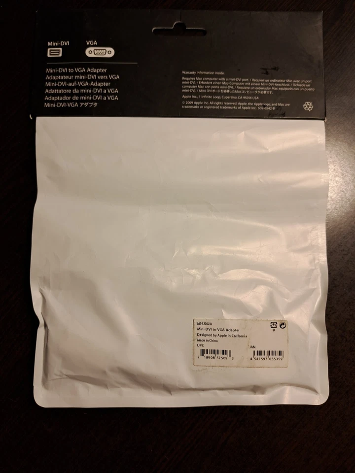 NEW GENUINE APPLE DISPLAY ADAPTER MINI-VGA to VGA OUTPUT M9320G/A OEM iMac mac - Image 2 of 4