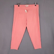 Cato Women's Capri Leggings Pull On Elastic Waist Coral Orange Size L