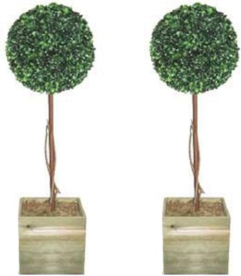 Künstliche Topiary Kugelbäume 3ft (90cm) Deko Kunstbäume 2er Set