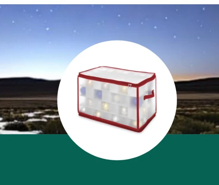 Органайзер для хранения рождественских украшений Whitmor с разделителями вмещает 112 украшений новый в коробке - Изображение 3 из 4