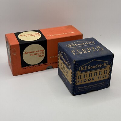 VTG 1960s B.F. Goodrich & Armstrong Rubber Tile EMPTY Salesman Samples Boxes