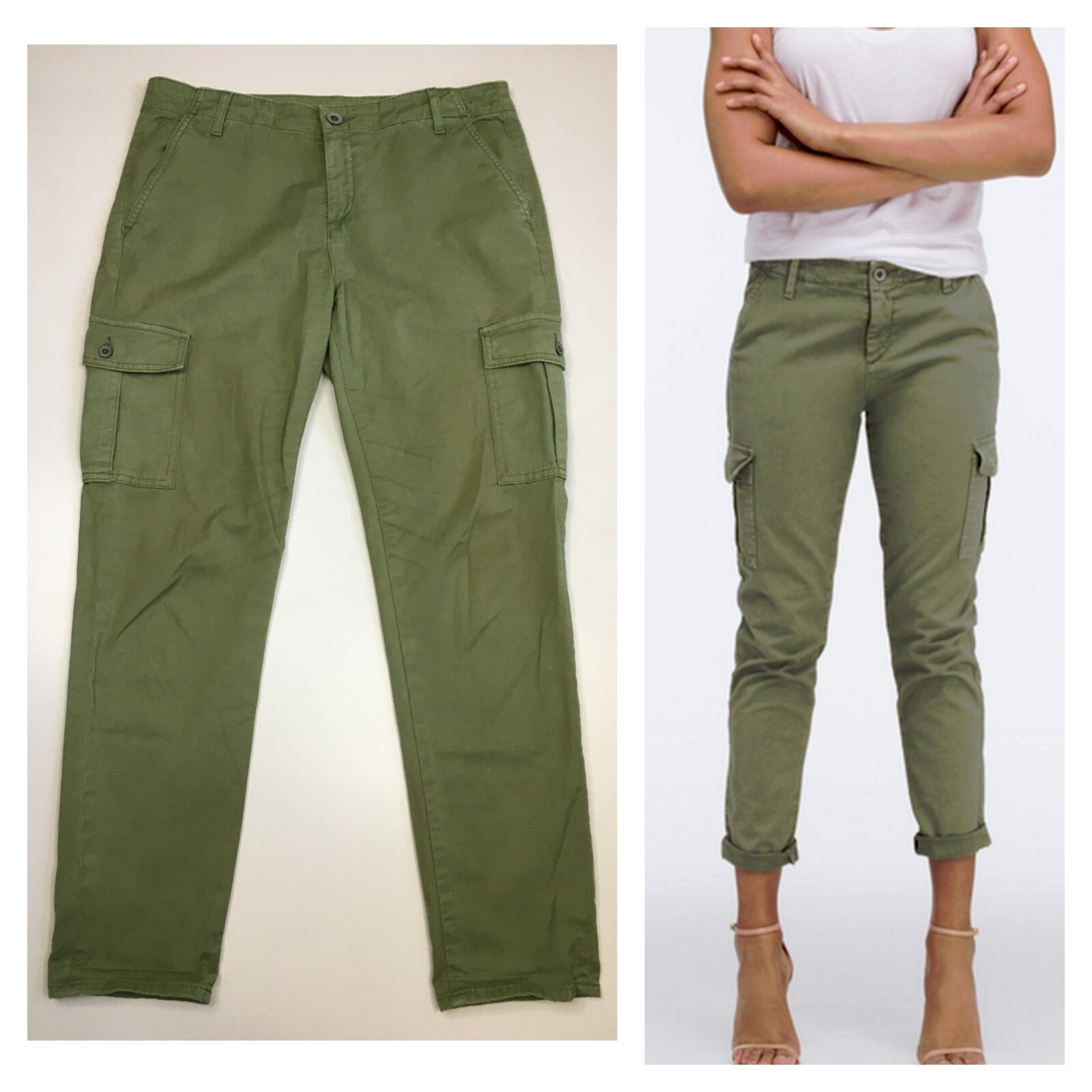 AG ADRIANO GOLDSCHMIED Womens sz 28 Green The Pepper Utility Trouser Jeans